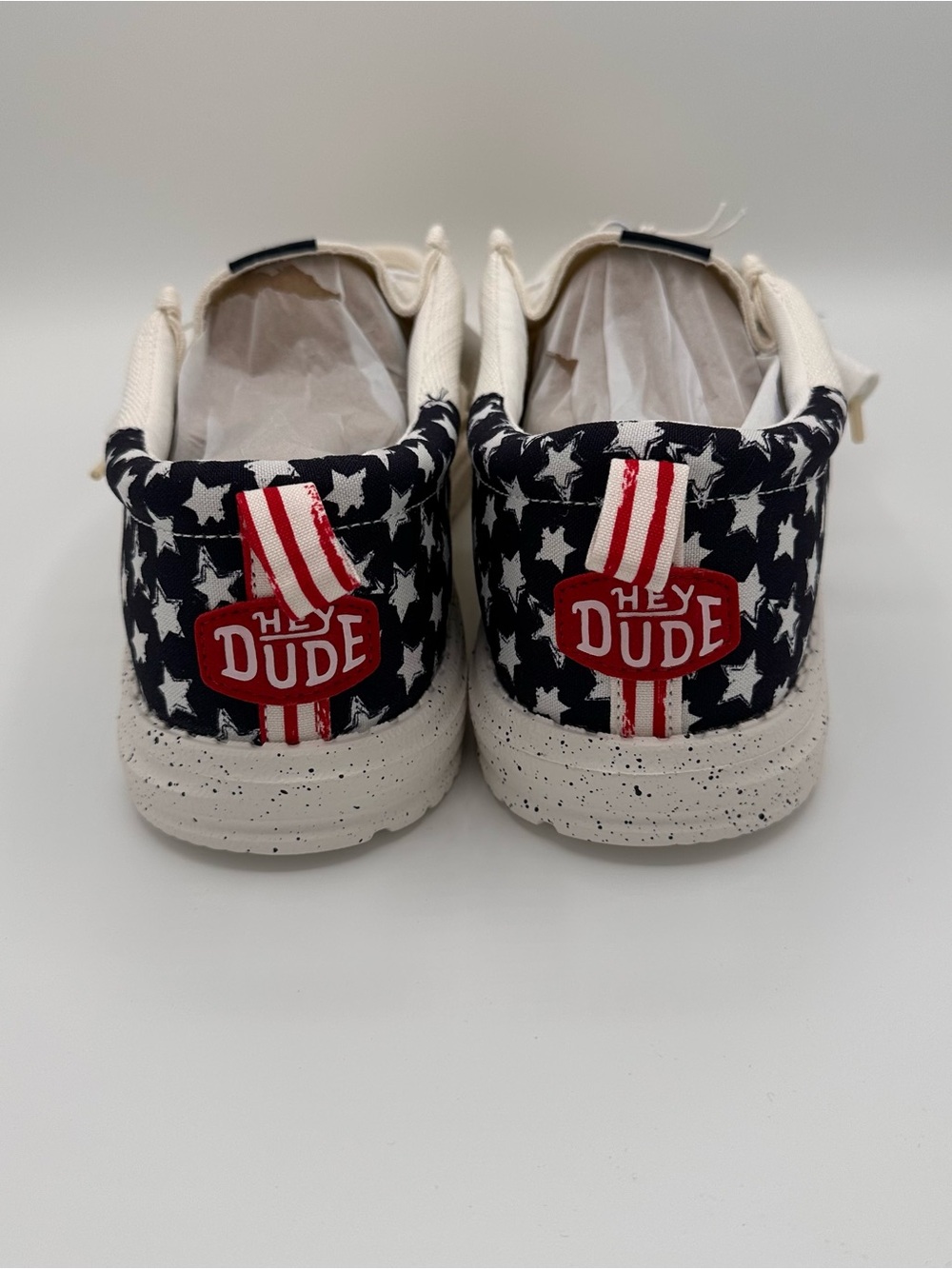 Hey Dude Men's Wally Funk Americana Stars Size 12 White/Navy Blazer Shoes 2025 - Picture 5 of 8